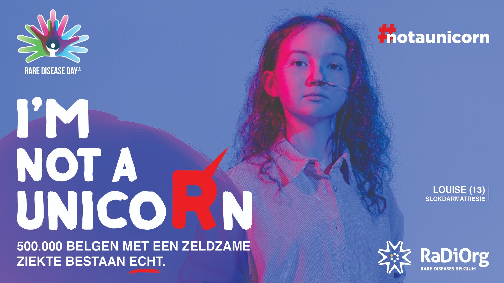 UZ Brussel Foundation - Zeldzame Ziekten - RaDiOrg - I'm Not A Unicorn - Header actiepagina - V2